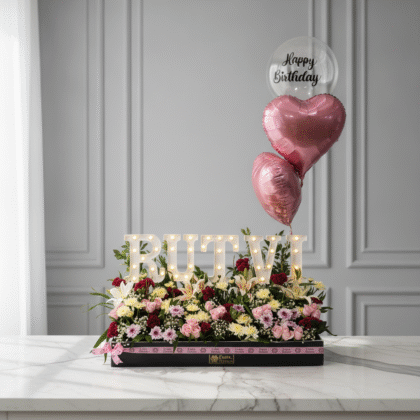 Floral Name Lightbox Arrangement