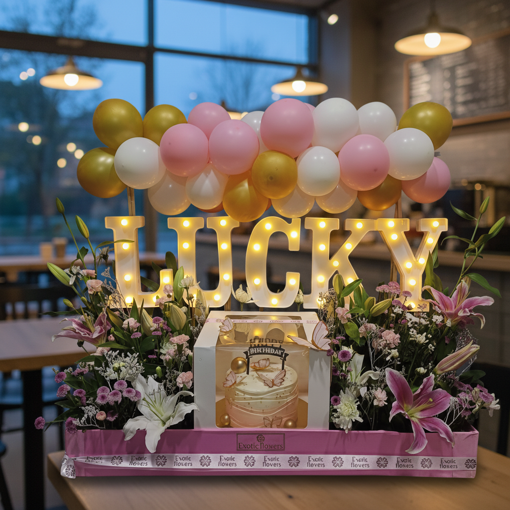 flowers with cake Hamper - Image 3