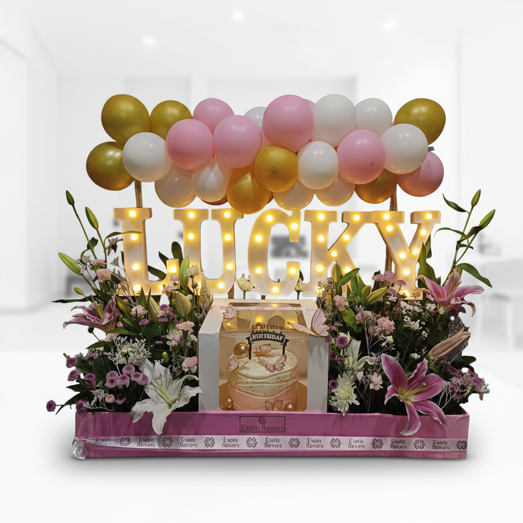 flowers with cake Hamper