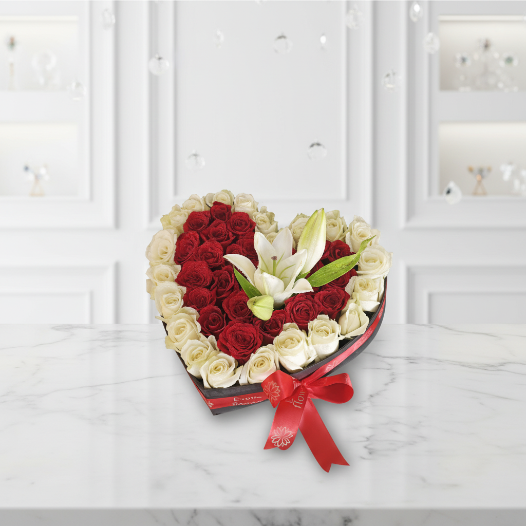 Heart Roses with lilys - Image 5