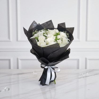 Elegant White Rose Bouquet
