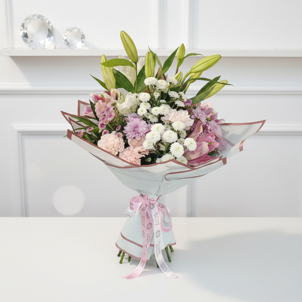 Hues of Enchantment Lily Bouquet - Image 3