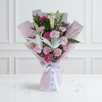 Blushing Lily & Carnation Bouquet