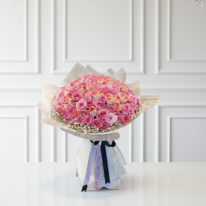 Luxury Pink & Peach Rose Grand Bouquet