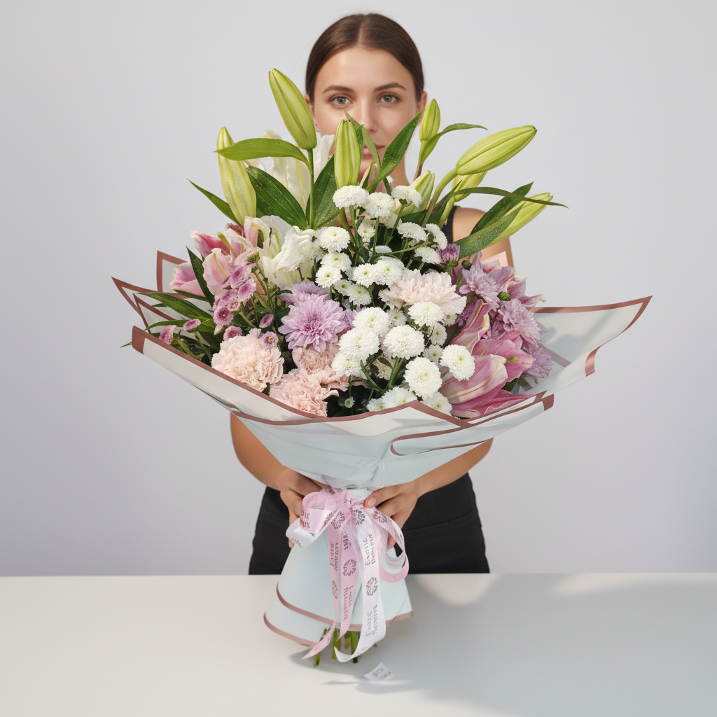 Hues of Enchantment Lily Bouquet - Image 5