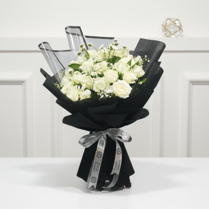 Eternity White Roses Bouquet