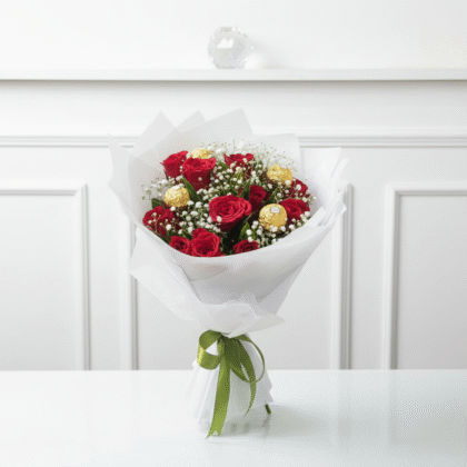 Deluxe Red Rose & Ferrero Rocher Bouquet