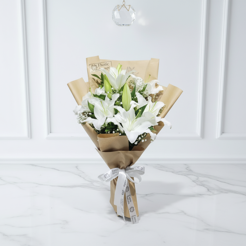 WHITE LILYUM BOUQUET - Image 4