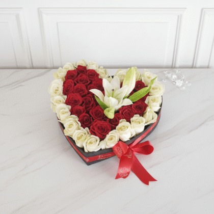 Heart Roses with lilys