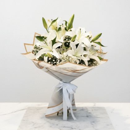 Elegant White Lily Bouquet