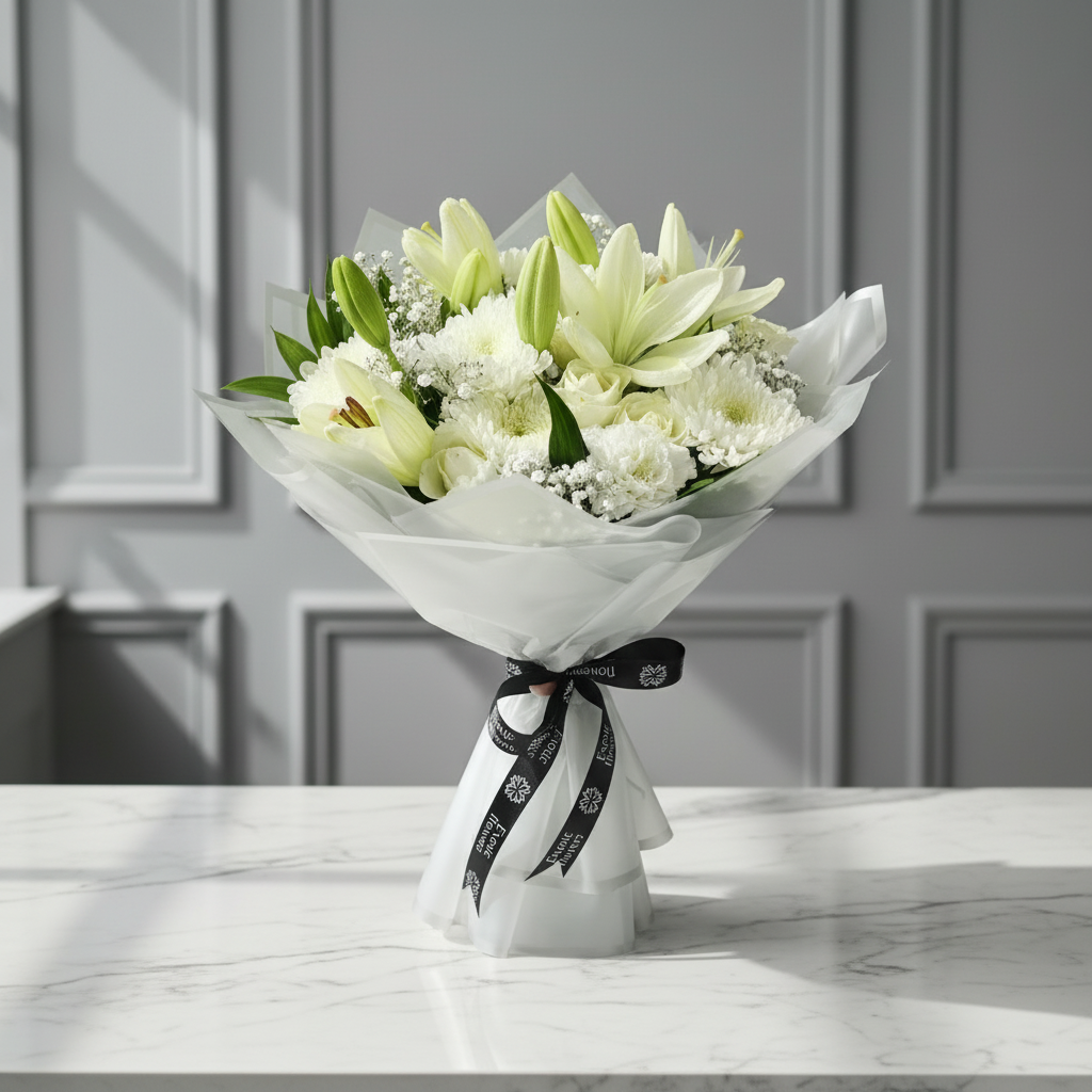 Ivory Elegance Lily Bouquet