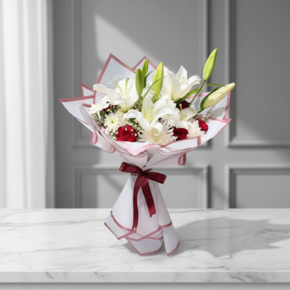 “Ivory Romance Lily Bouquet”