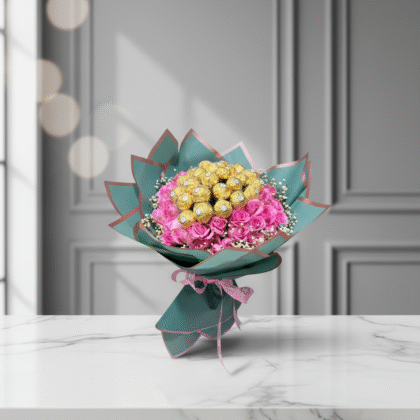 “Blush Gold Elegance Bouquet”