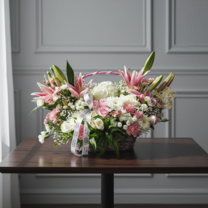 Blush Lily Garden Basket
