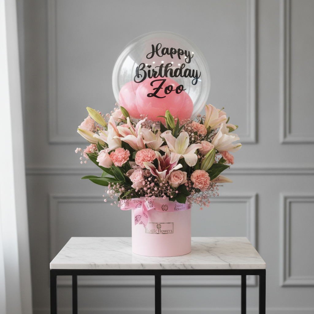 Blush Birthday Balloon Bloom Box - Image 4